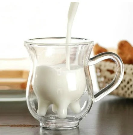 BowLift | Cow Double Layer Glass Mug