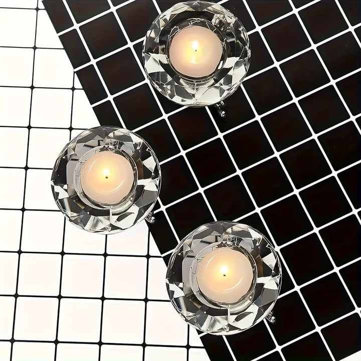 BowLift | RadiantCrystal - Transparent European Candle Holder Set