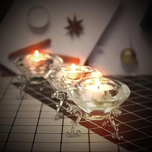 BowLift | RadiantCrystal - Transparent European Candle Holder Set