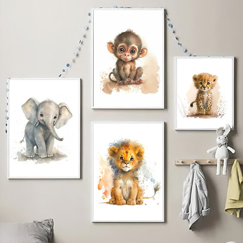 BowLift | WildWhimsy – Set of 8 Cute Animal Posters for Lively Spaces