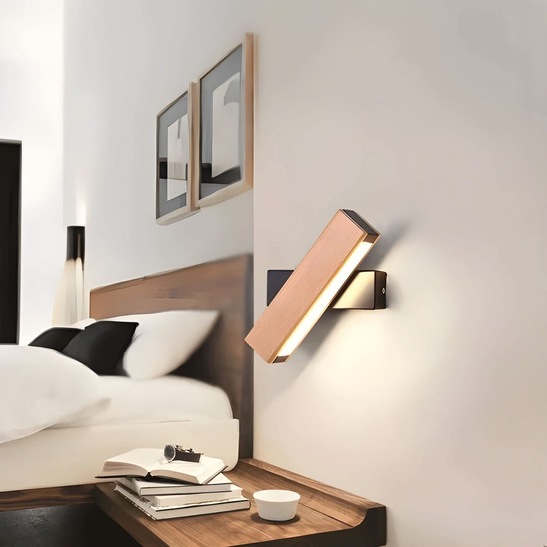 BowLift | Minimalist Wooden LED Wall Lamp with Adjustable Arm