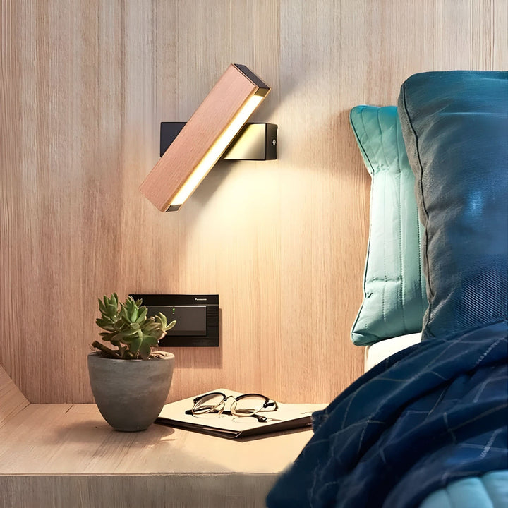 BowLift | Minimalist Wooden LED Wall Lamp with Adjustable Arm