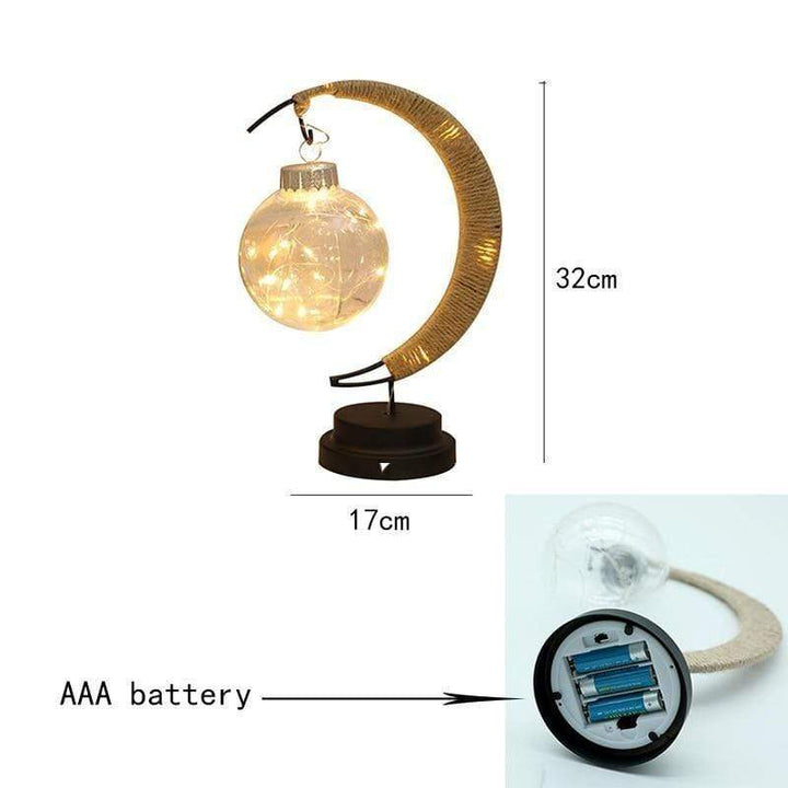 BowLift | LunaGlow - Luxury Table Lamp - Moon Crescent - Wicker Design - Elegant Lighting