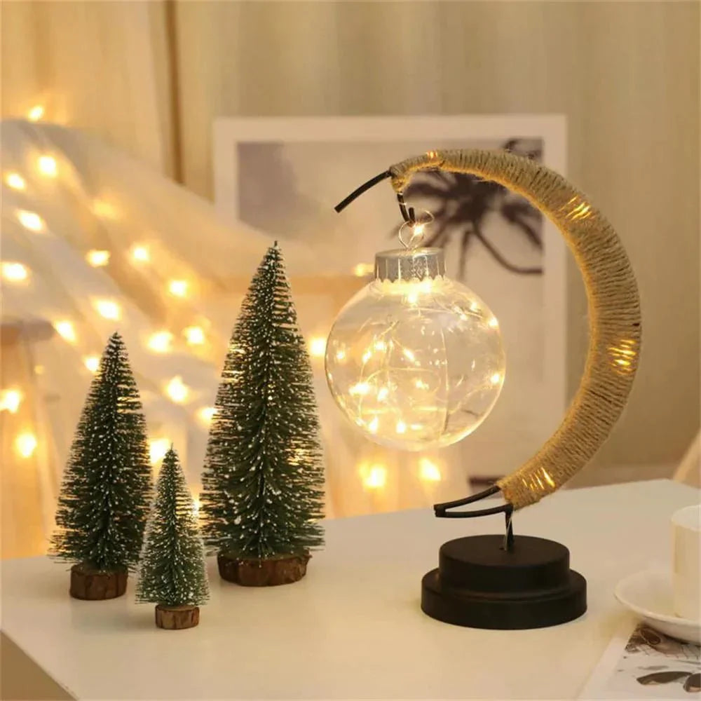 BowLift | LunaGlow - Luxury Table Lamp - Moon Crescent - Wicker Design - Elegant Lighting