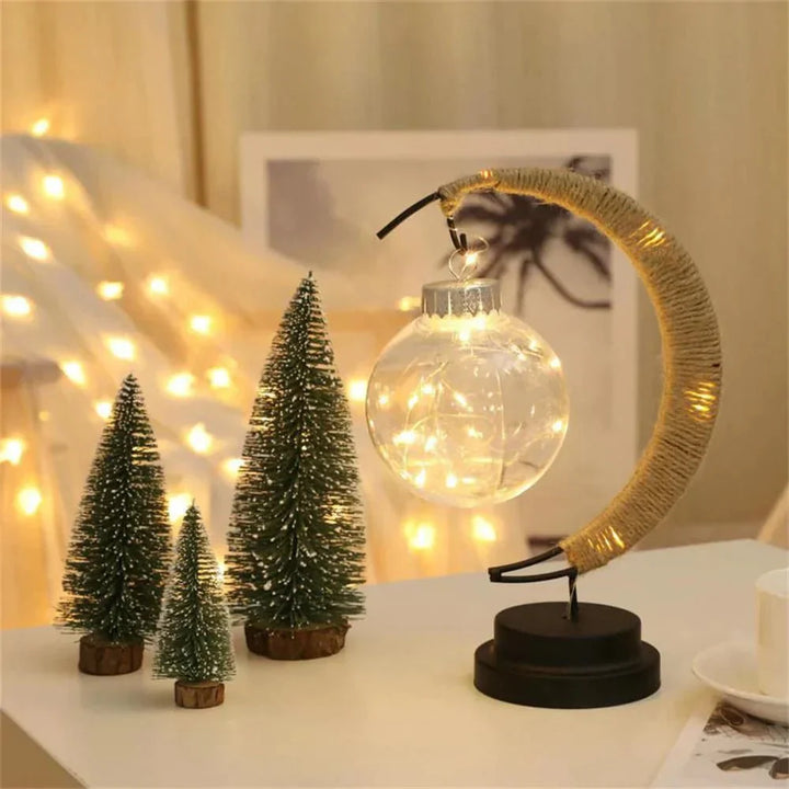BowLift | LunaGlow - Luxury Table Lamp - Moon Crescent - Wicker Design - Elegant Lighting