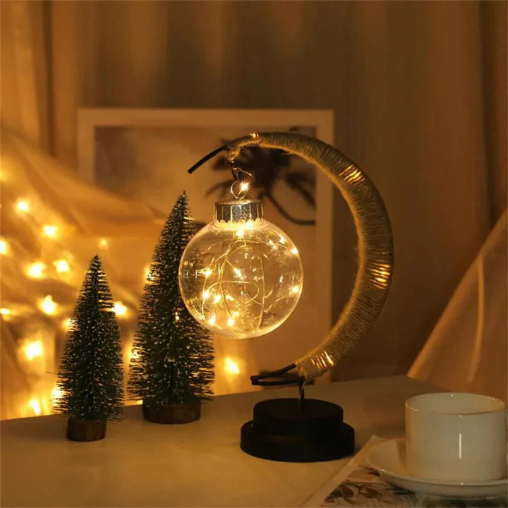 BowLift | LunaGlow - Luxury Table Lamp - Moon Crescent - Wicker Design - Elegant Lighting