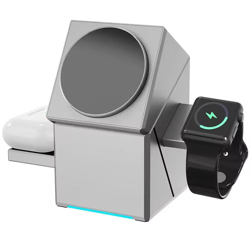 BowLift | CubeCharge 3-in-1 Charging Station – Wireless Fast Charging for iPhone, Watch & AirPods