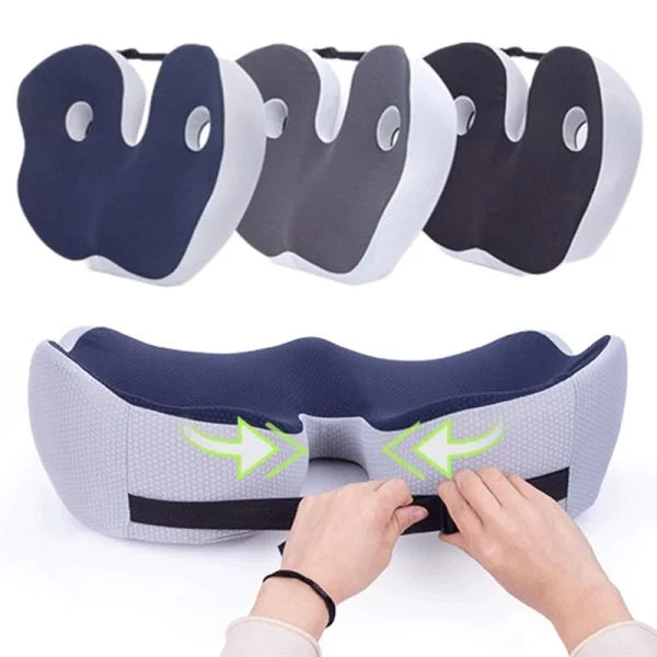 BowLift | Adjustable Memory Foam Seat Cushion for Sit Bone Relief | Ergonomic Design for Office Chair and Car Use