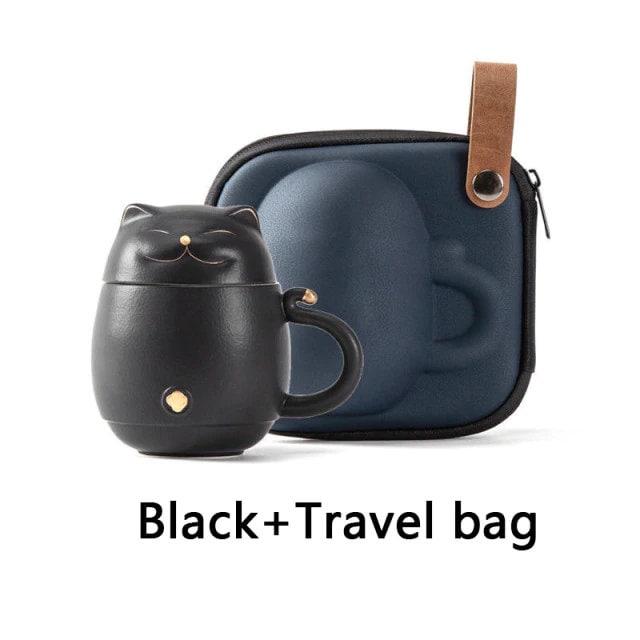 BowLift | Cute cat tea cup made of ceramic with strainer