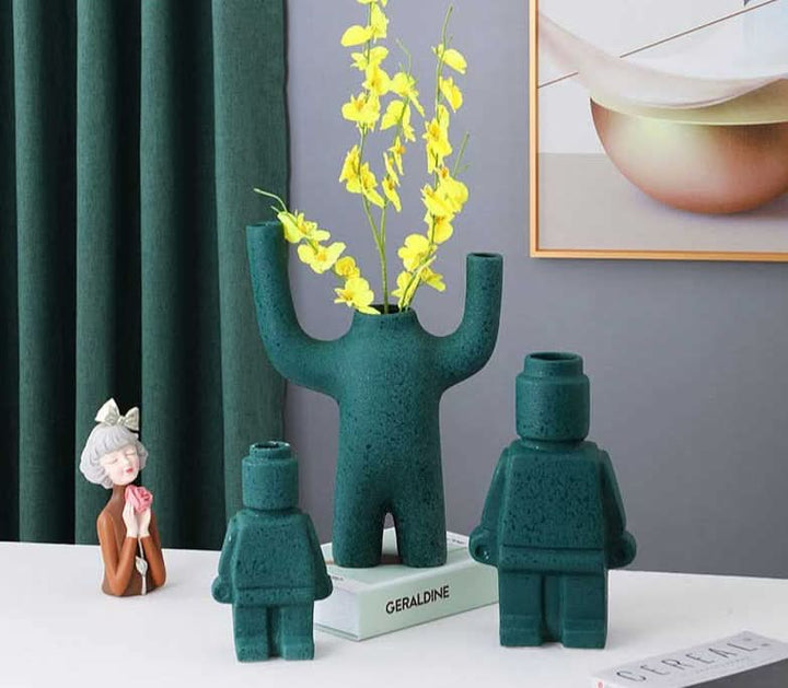 BowLift | Colorful Lego-Inspired Body Vase in Resin