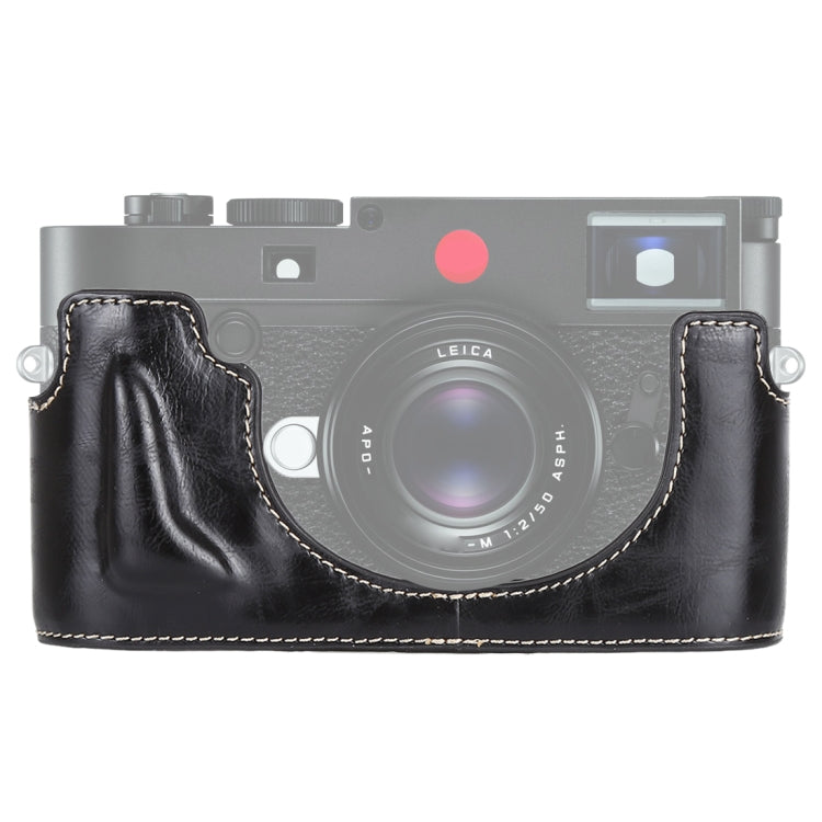 BowLift | 1/4 inch Thread PU Leather Camera Half Case Base for Leica M10 (Black)