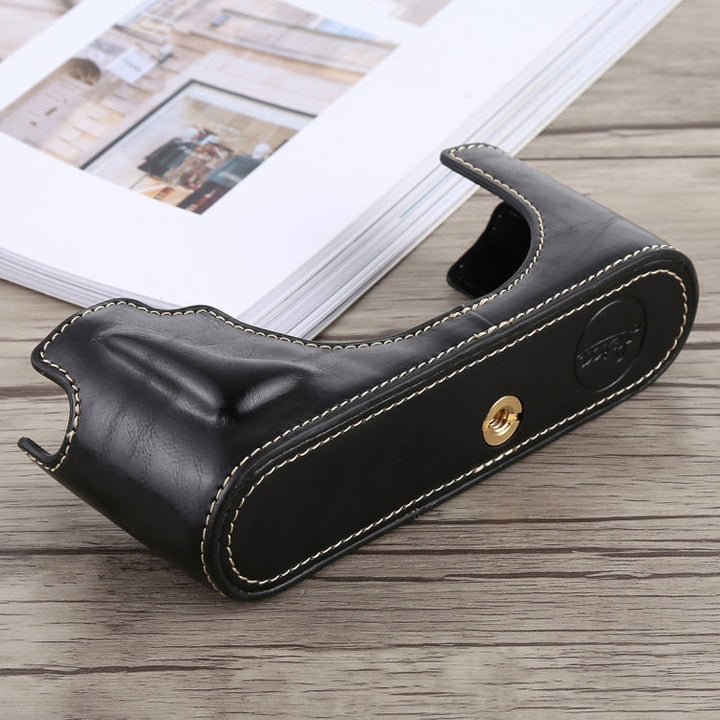 BowLift | 1/4 inch Thread PU Leather Camera Half Case Base for Leica M10 (Black)