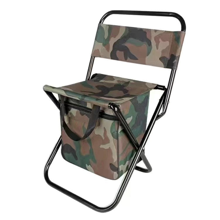 Contemporary Industrial Rectangular Oxford Fabric Steel Pipe Foldable Camping Chair Backrest Armless For Garden & Outdoor Patio | Bowlift