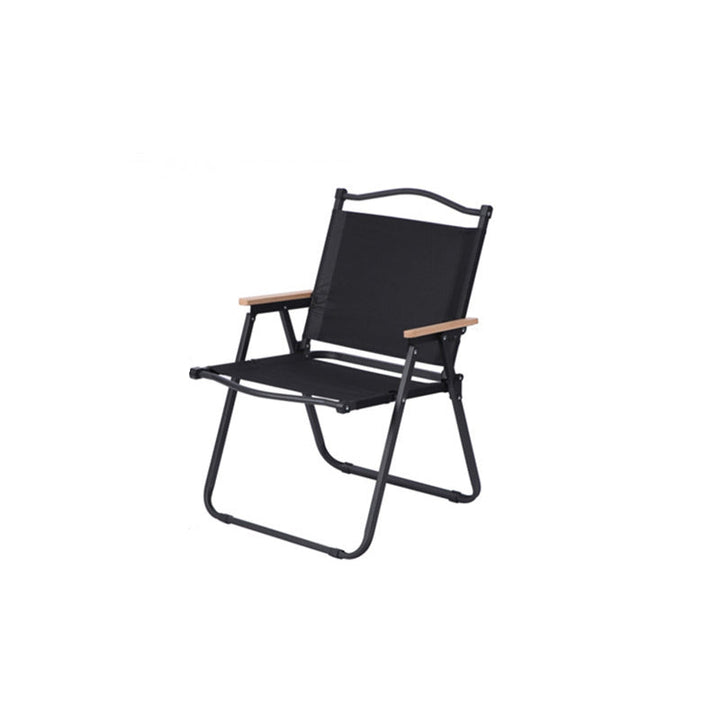 Modern Minimalist Rectangle Beech Wood Carbon Steel Oxford Fabric Outdoor Foldable Camping Chair Backrest Armrest For Garden | Bowlift