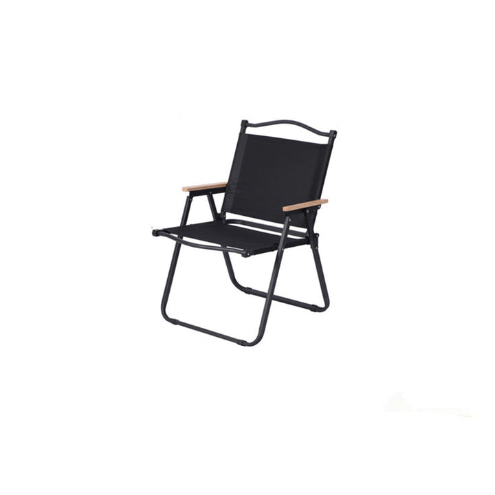 Modern Minimalist Rectangle Beech Wood Carbon Steel Oxford Fabric Outdoor Foldable Camping Chair Backrest Armrest For Garden | Bowlift