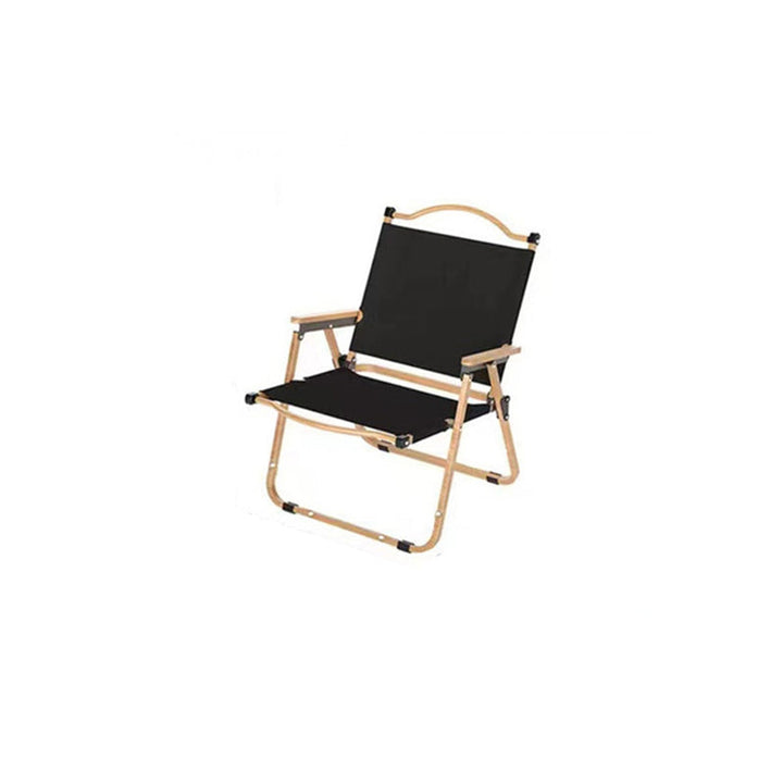 Modern Minimalist Rectangle Beech Wood Carbon Steel Oxford Fabric Outdoor Foldable Camping Chair Backrest Armrest For Garden | Bowlift
