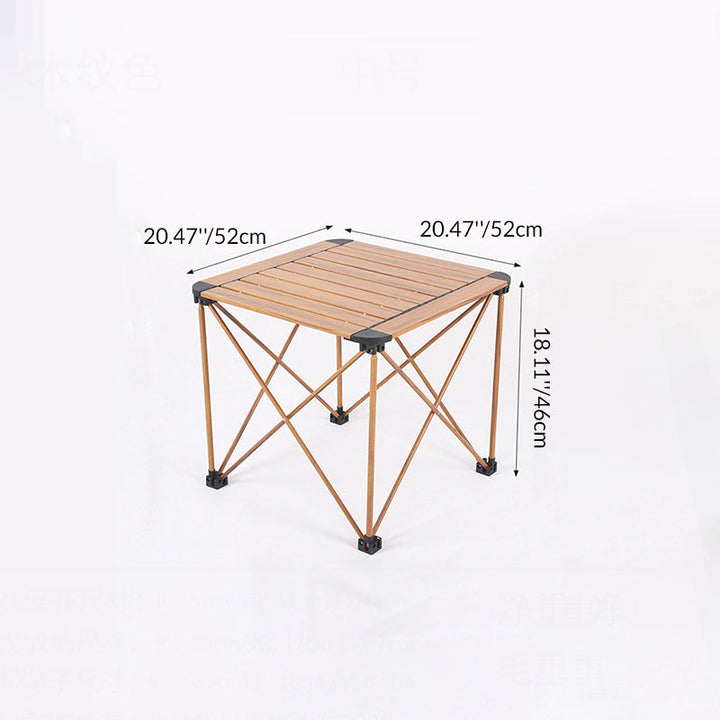 Modern Simplicity Square Rectangle Aluminum Iron Outdoor Foldable Camping Coffee Table 1-Tier For Garden | Bowlift