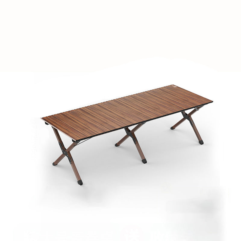 Modern Minimalist Rectangle Carbon Steel Outdoor Foldable Camping Coffee Table 1-Tier For Garden | Bowlift