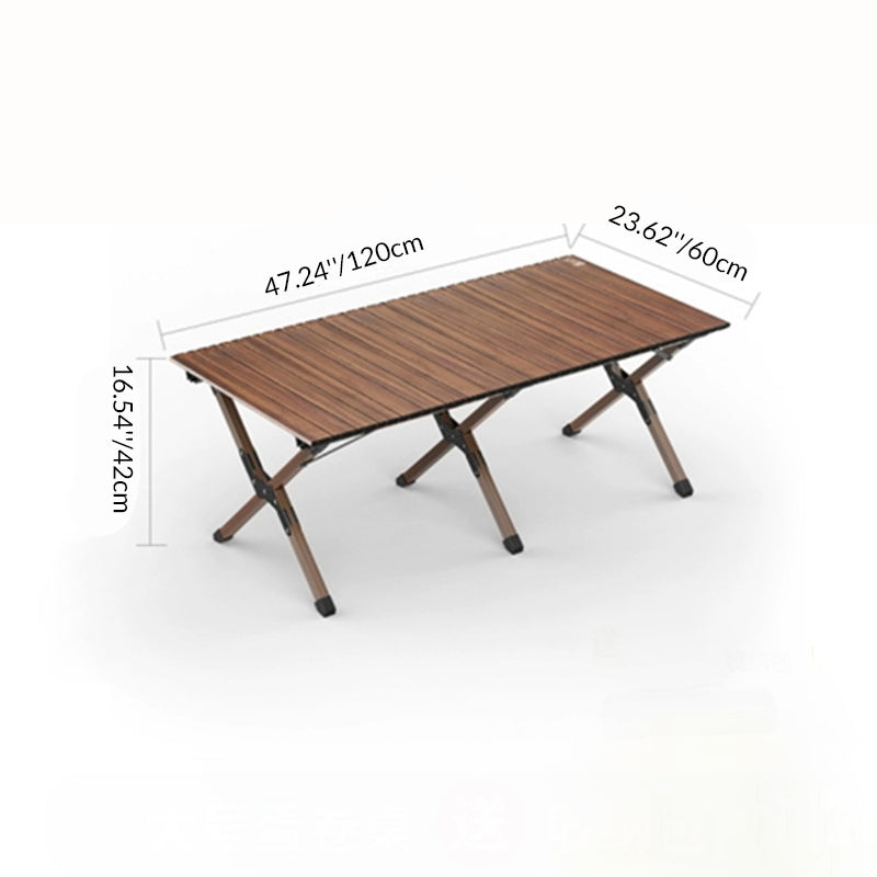 Modern Minimalist Rectangle Carbon Steel Outdoor Foldable Camping Coffee Table 1-Tier For Garden | Bowlift
