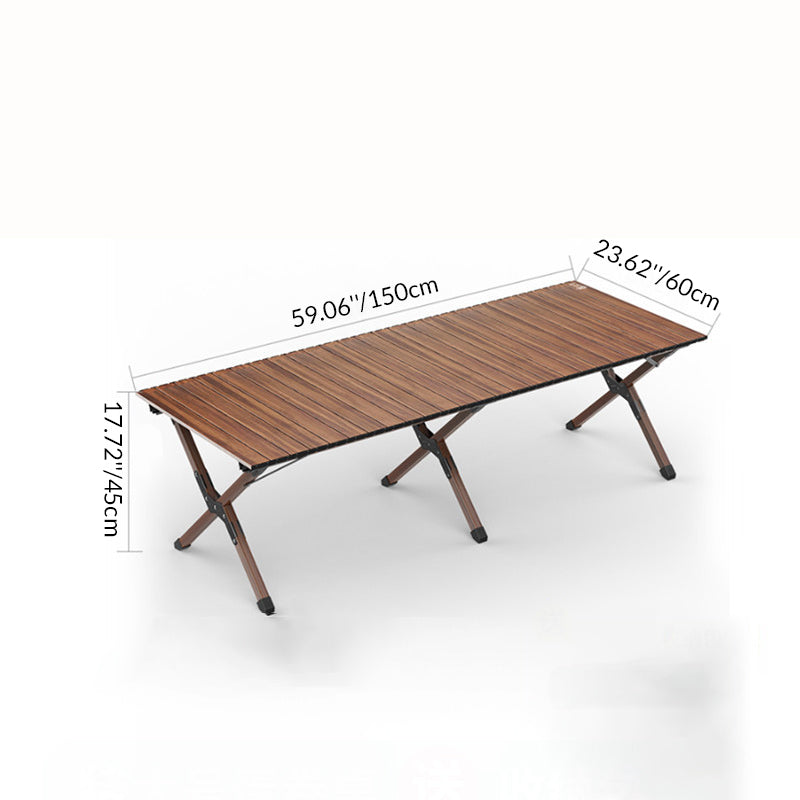 Modern Minimalist Rectangle Carbon Steel Outdoor Foldable Camping Coffee Table 1-Tier For Garden | Bowlift