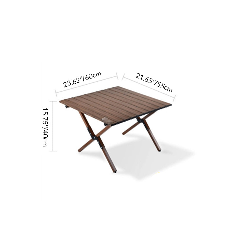 Modern Minimalist Rectangle Carbon Steel Outdoor Foldable Camping Coffee Table 1-Tier For Garden | Bowlift