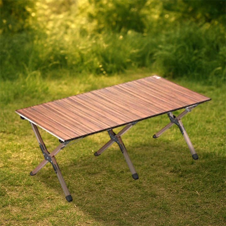 Modern Minimalist Rectangle Carbon Steel Outdoor Foldable Camping Coffee Table 1-Tier For Garden | Bowlift