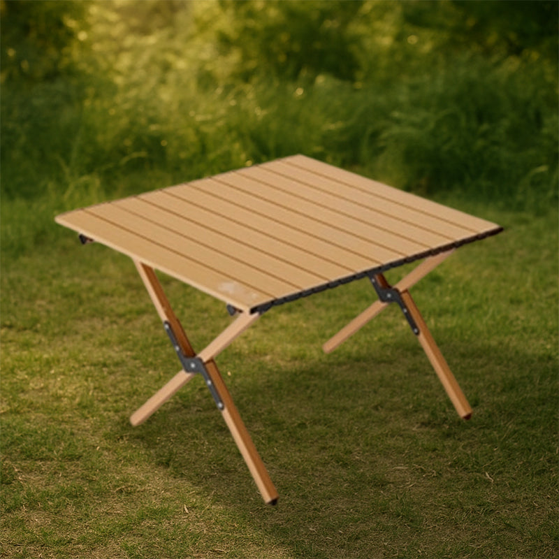 Modern Minimalist Rectangle Carbon Steel Outdoor Foldable Camping Coffee Table 1-Tier For Garden | Bowlift