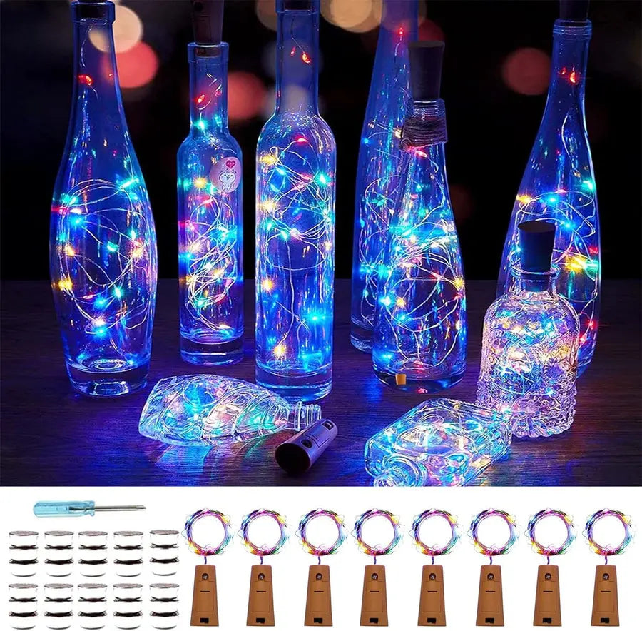 BowLift | DIY Bottle Light with Cork – 20 LED Light Chain for Bottles in Warm White