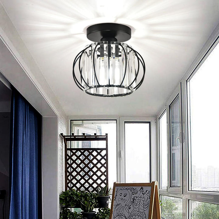BowLift | Crystal Ceiling Light with Gold Flush Mount