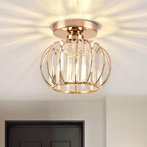 BowLift | Crystal Ceiling Light with Gold Flush Mount