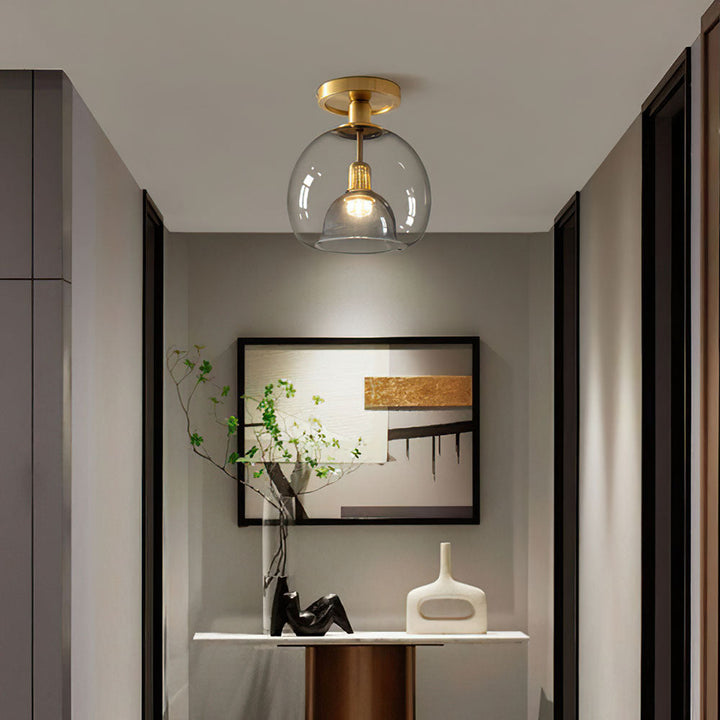 BowLift | Modern Grey Glass Ceiling Light Fixture for Hallway & Entryway Lighting