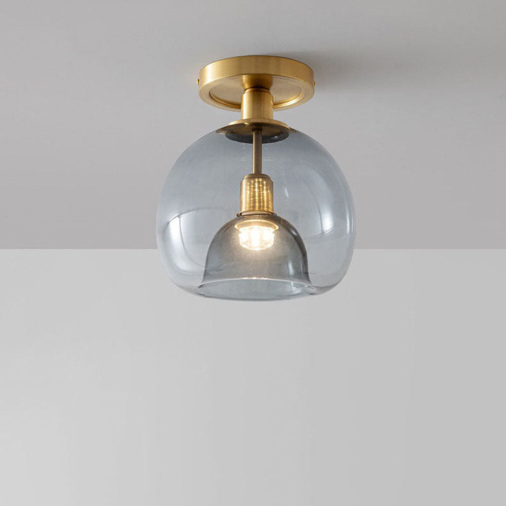 BowLift | Modern Grey Glass Ceiling Light Fixture for Hallway & Entryway Lighting