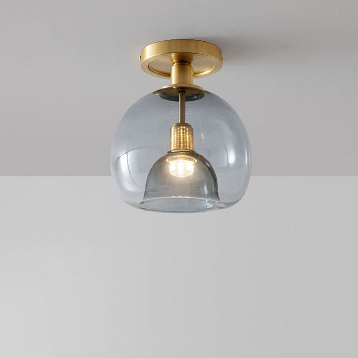 BowLift | Modern Grey Glass Ceiling Light Fixture for Hallway & Entryway Lighting