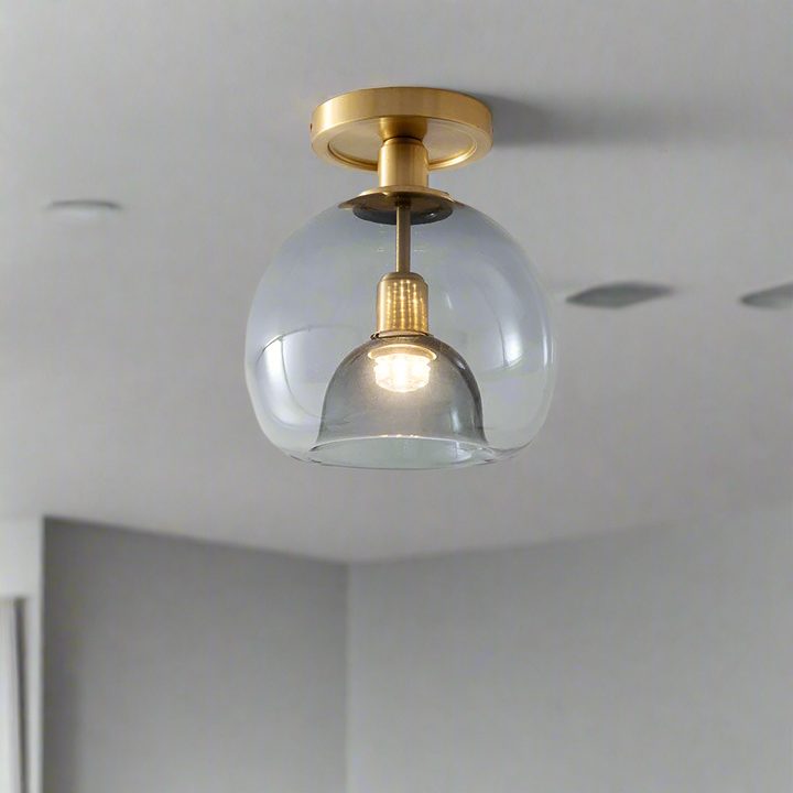 BowLift | Modern Grey Glass Ceiling Light Fixture for Hallway & Entryway Lighting