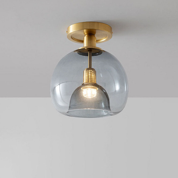 BowLift | Modern Grey Glass Ceiling Light Fixture for Hallway & Entryway Lighting