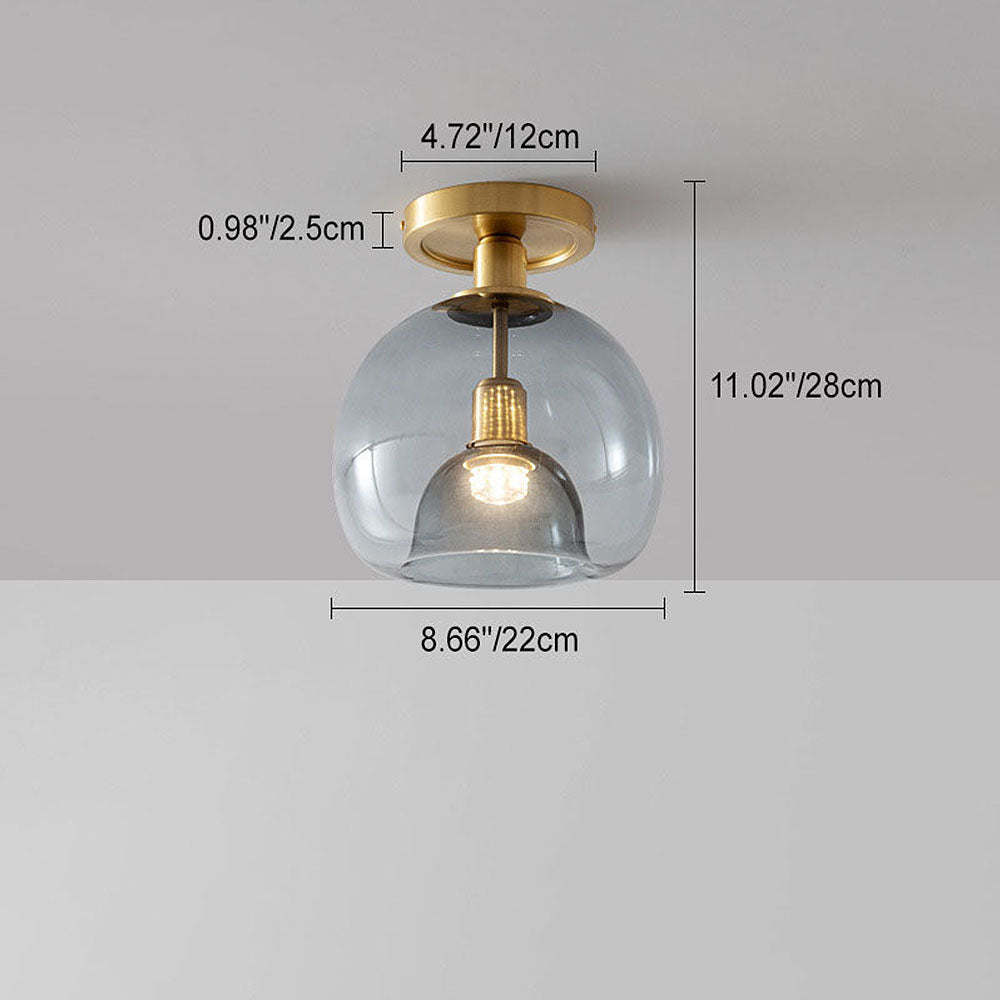 BowLift | Modern Grey Glass Ceiling Light Fixture for Hallway & Entryway Lighting