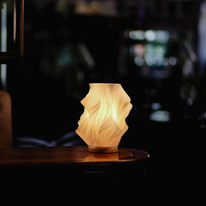 BowLift | Elegant Desk Lamp with Dimming and Natural Wooden Base