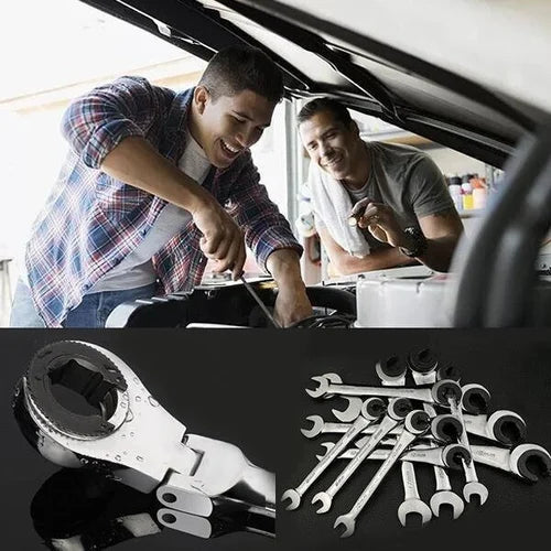 BowLift | 2-in-1 Ratchet Wrench with Flexible & Fixed Head Design