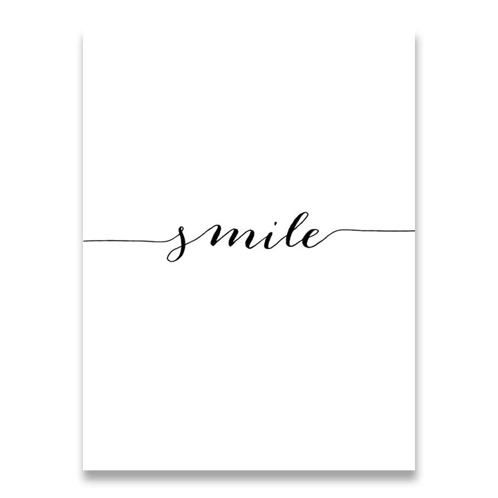 Daily Inspiration Words Wall Art Fine Art Canvas Prints Love Smile Sweet Dreams Quotations Posters Black White Pictures For Living Room Bedroom Art Decor | Bowlift