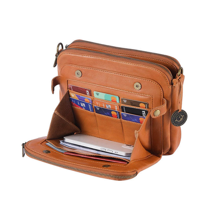 Women's shoulder bag made of three-layer leather | Bowlift