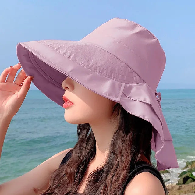BowLift | SUNNY | Women's sun hat for the sun | Wide brim UV neck protection | Solar beach hat woman