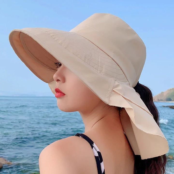 SUNNY | Women's Sun Hat for the Sun | Wide Brim UV Neck Protection | Solar Beach Hat Woman Bowlift
