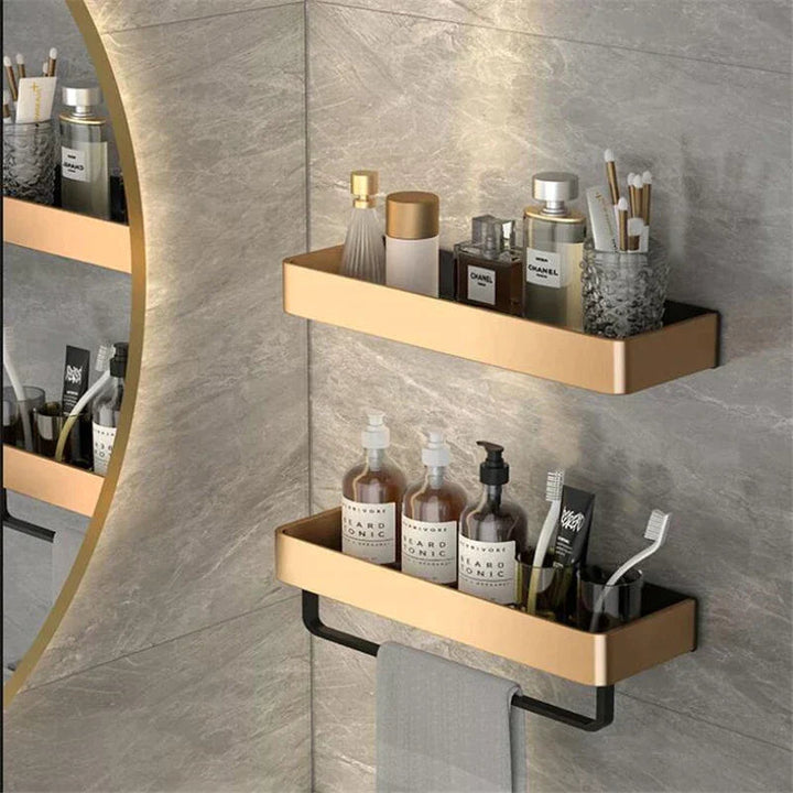 BowLift | DecoShelf | modern wall shelf wood for bathroom