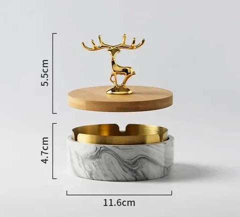 HertGlow Ceramic Ashtray – Stylish deer design for desk and living room | Bowlift