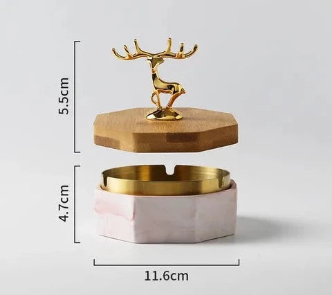 HertGlow Ceramic Ashtray – Stylish deer design for desk and living room | Bowlift