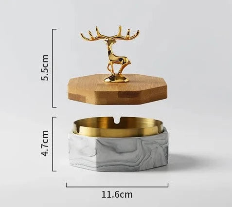 HertGlow Ceramic Ashtray – Stylish deer design for desk and living room | Bowlift
