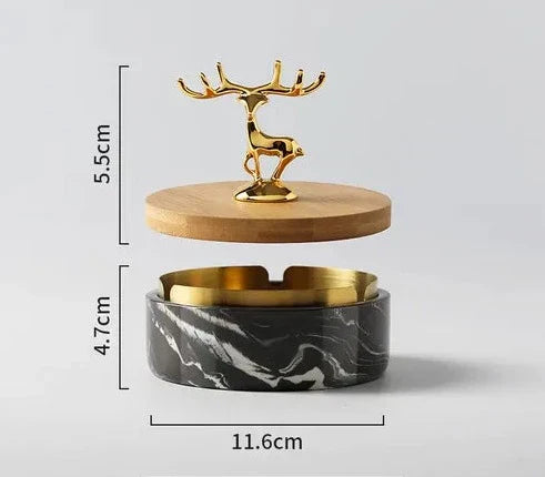 HertGlow Ceramic Ashtray – Stylish deer design for desk and living room | Bowlift