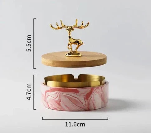 HertGlow Ceramic Ashtray – Stylish deer design for desk and living room | Bowlift