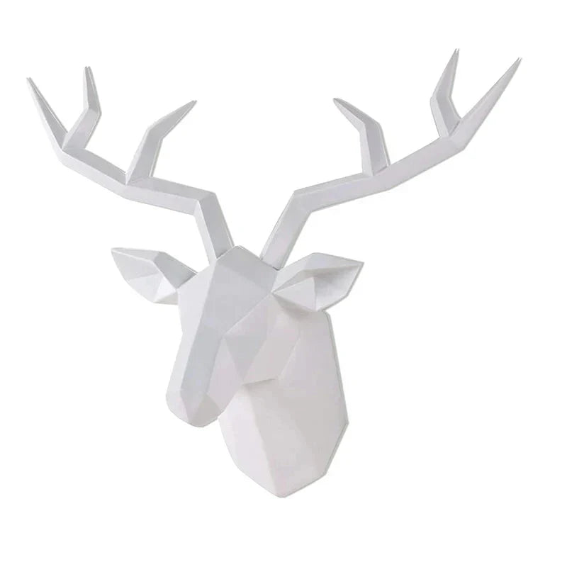 BowLift | Deer Head Sculpture Animal Statue Figures Wall Hanging Creative Moose Art Antlers Statuette for Office Decor Wall Mounting