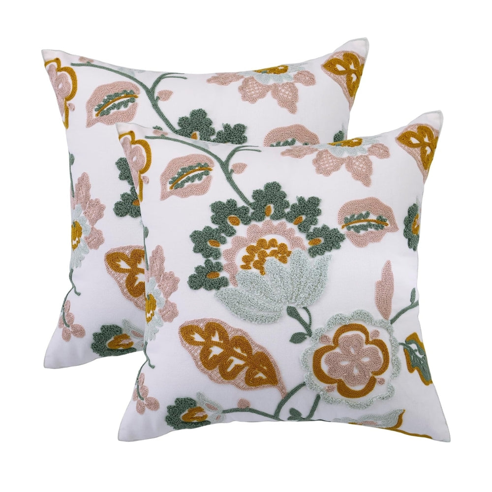 BowLift | Denza Farmhouse Floral Tufted Cushion Cover